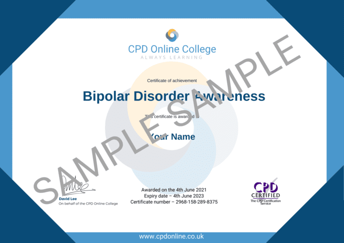 Bipolar Disorder Awareness CPD Certificate