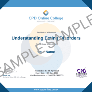 Understanding Eating Disorders certificate