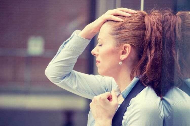 Depressed and stressed out woman with mental health problems