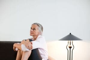 Woman having feeling of anxiety