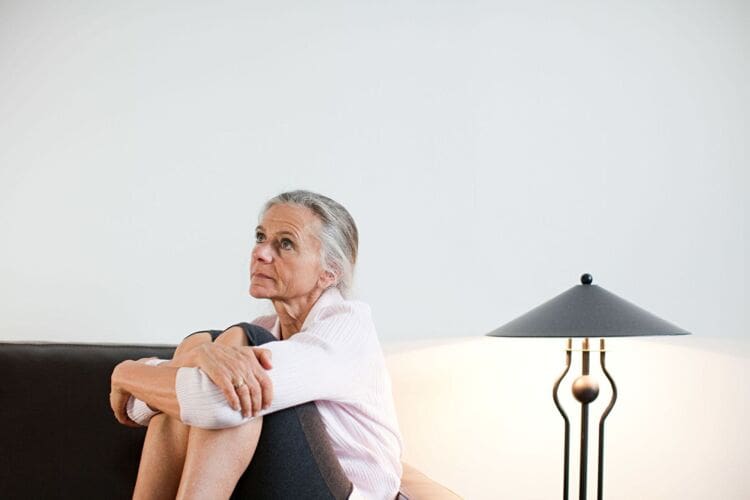 Woman having feeling of anxiety
