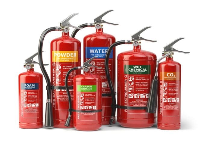 Different types of fire extinguishers