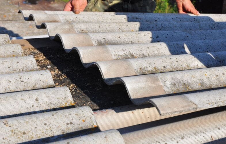 asbestosis panels on roof