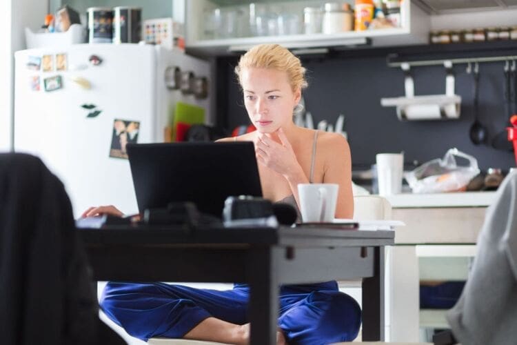 Woman working from home