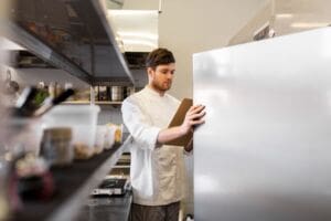 Chef using FIFO system to organise food