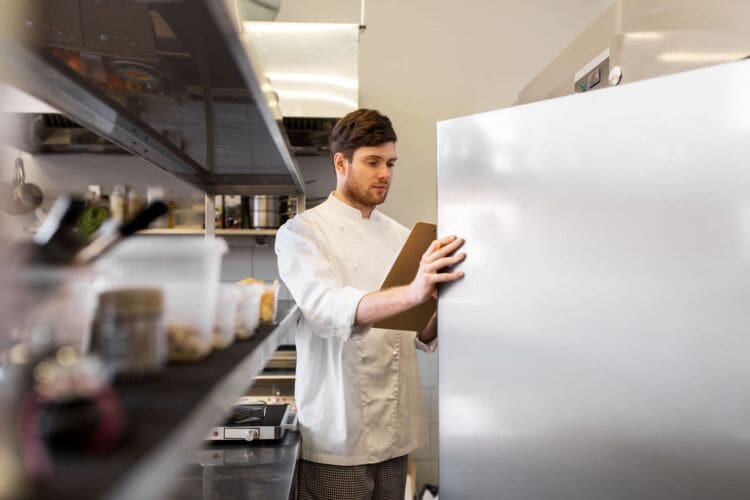 Chef using FIFO system to organise food