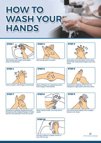Hand washing technique poster Kitchen Safety - Hand washing poster