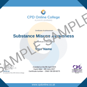 Substance Misuse Awareness certificate