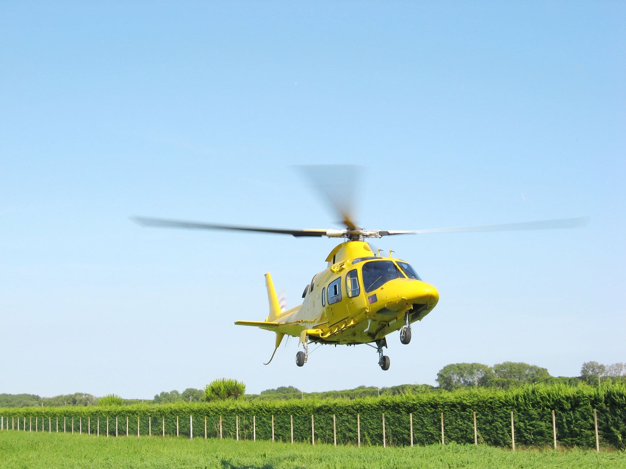 Air ambulance responding to an emergency