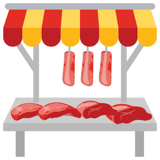 Butcher market stall icon