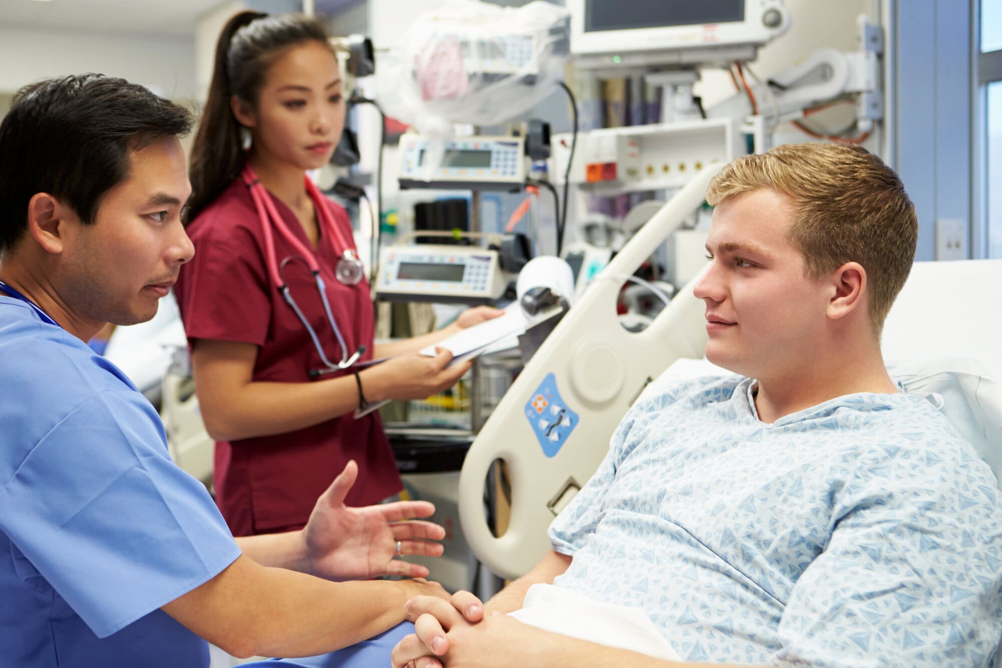 Newly qualified nurse training with experienced nurse