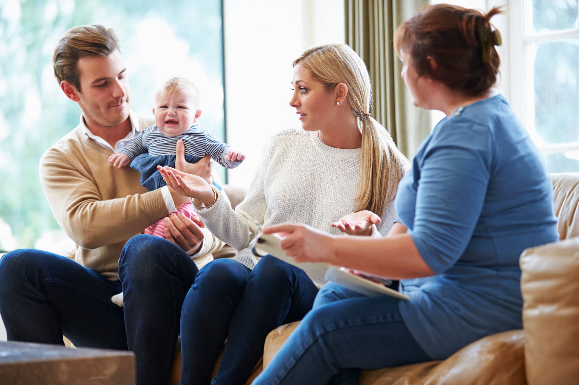Health visitor following up home visit
