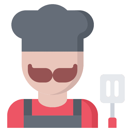 Man cooking pork icon