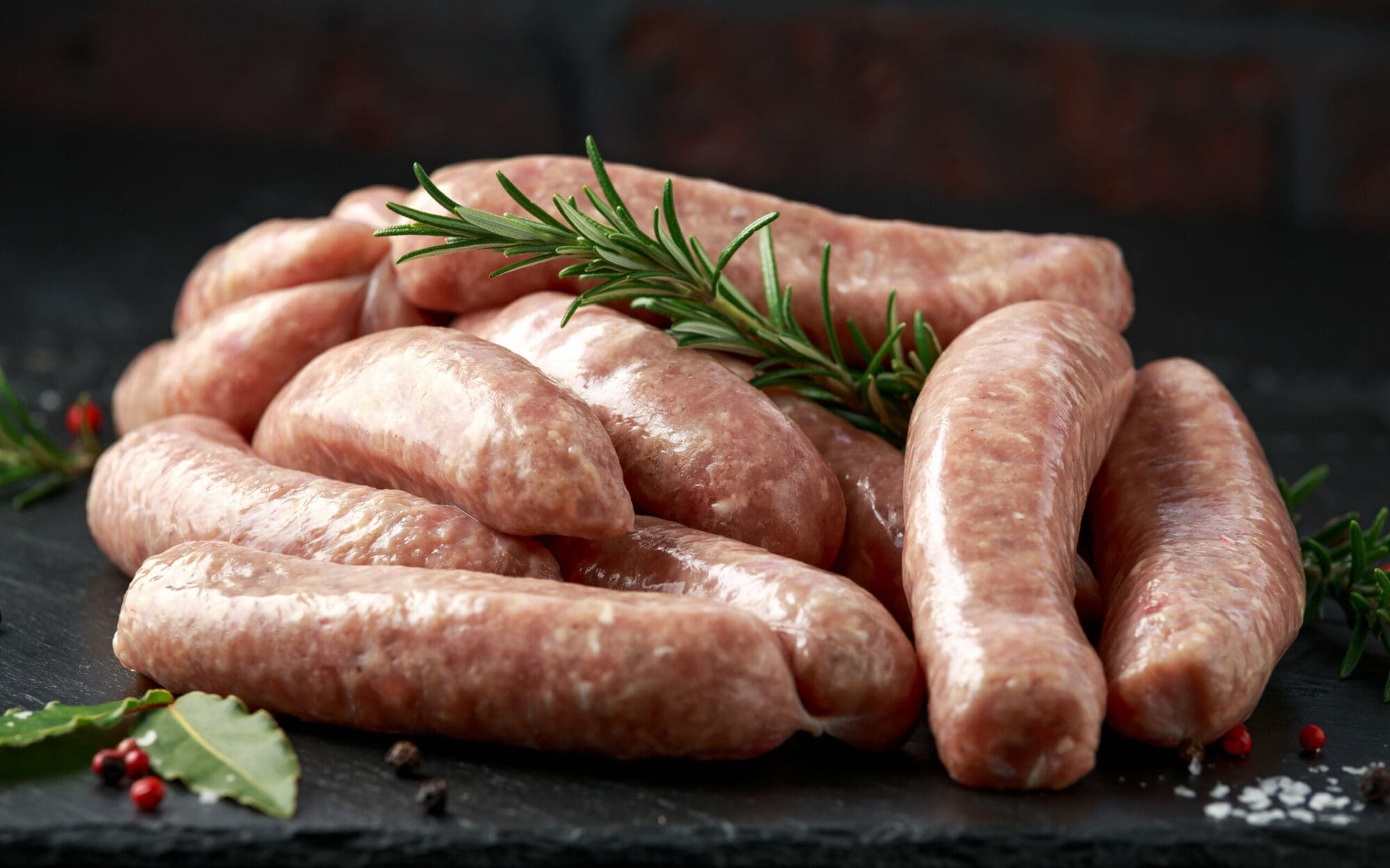 Sausages that have been defrosted in the microwave Sausages that have been defrosted in the microwave