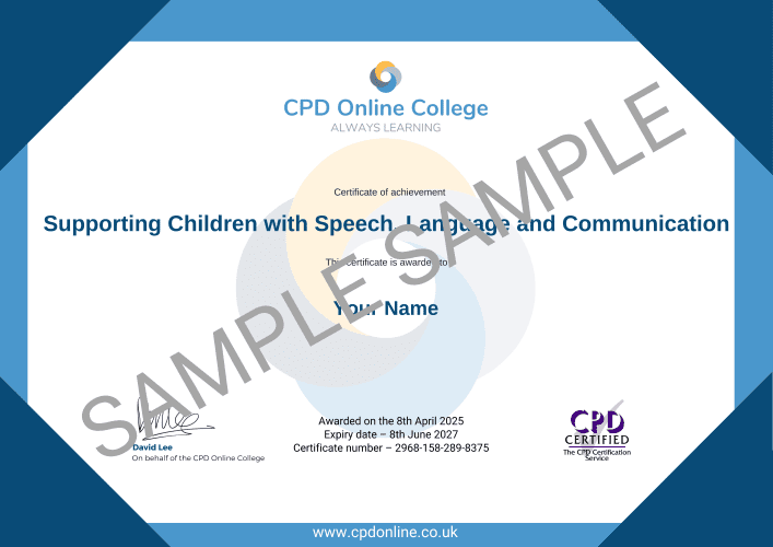 Supporting Children with Speech, Language and Communication certificate