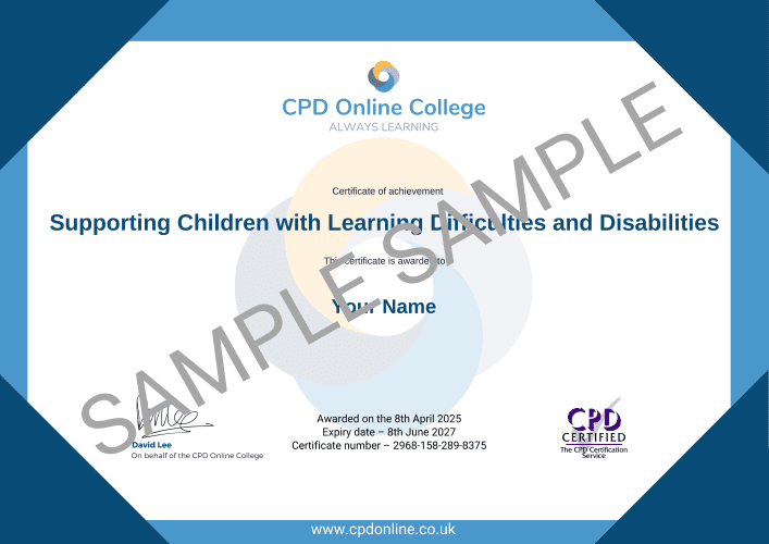 Supporting Children with Learning Difficulties and Disabilities Certificate