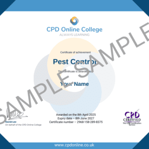 Pest Control certificate