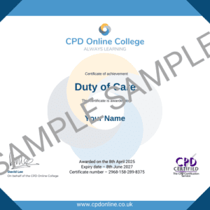 Duty of Care Certificate