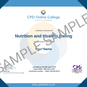 Nutrition and Healthy Eating Certificate