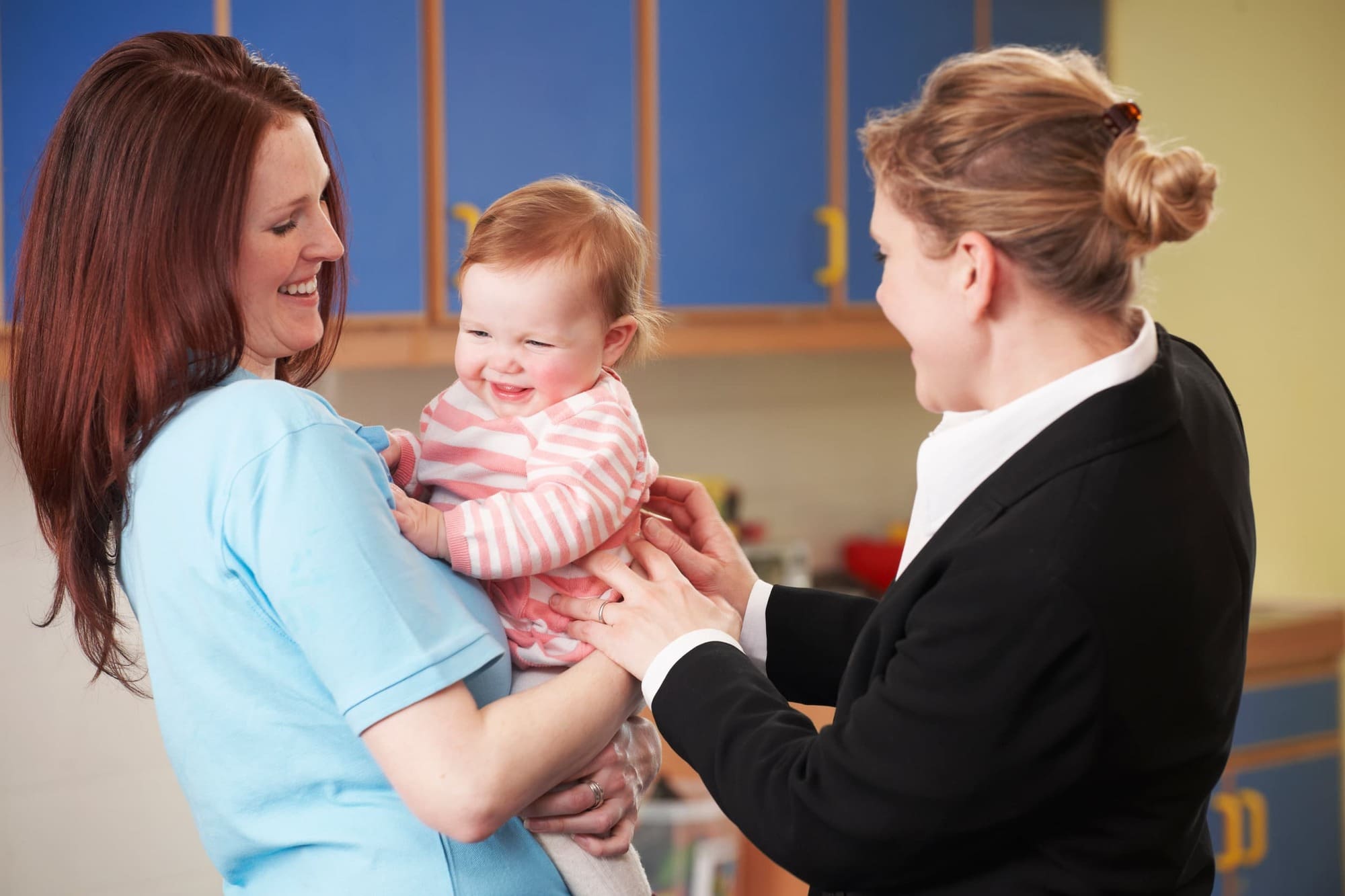 Parent dropping child at nursery