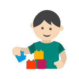 Child playing with toys