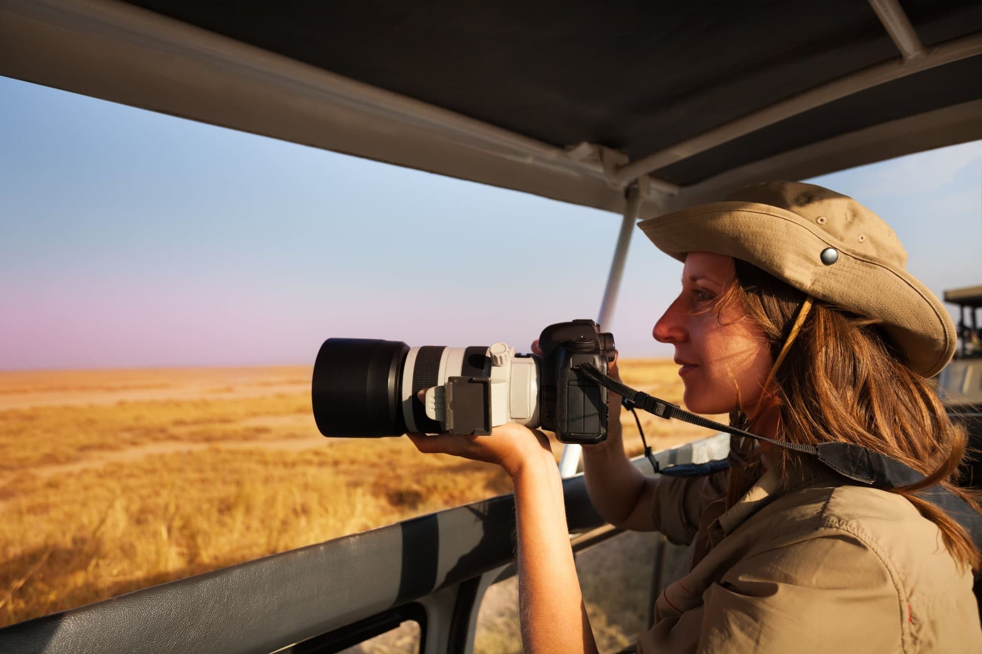 Professional wildlife photographer travelling