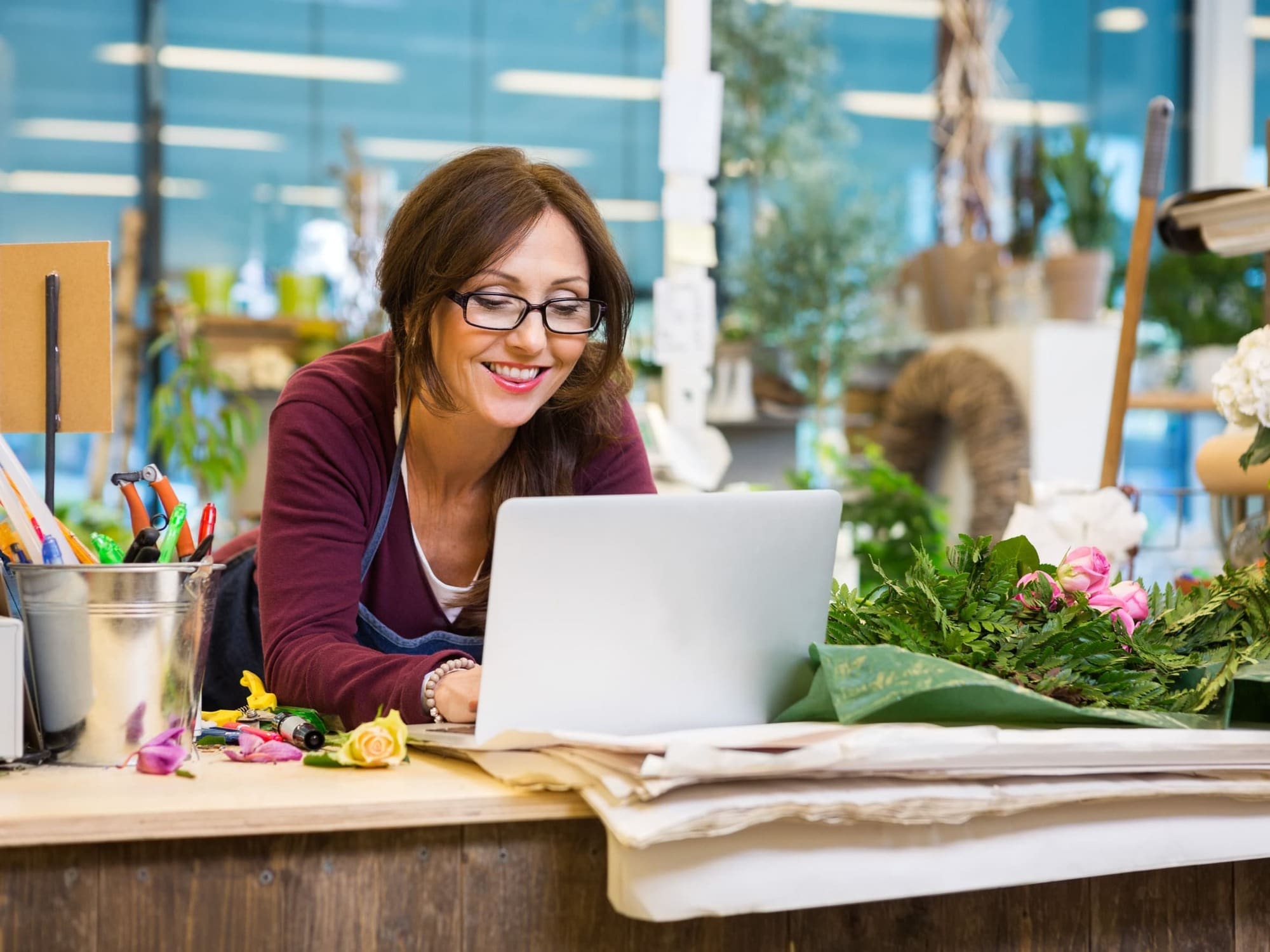Florist working a demanding job