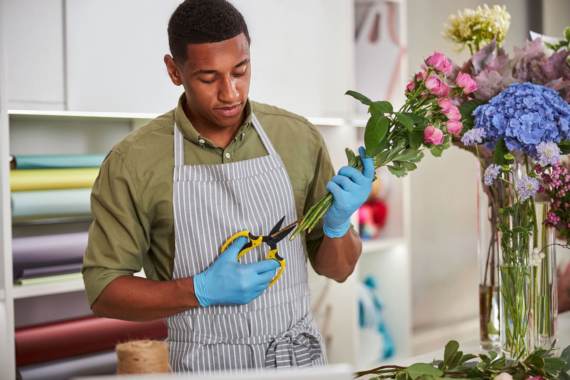 Wearing gloves for safety