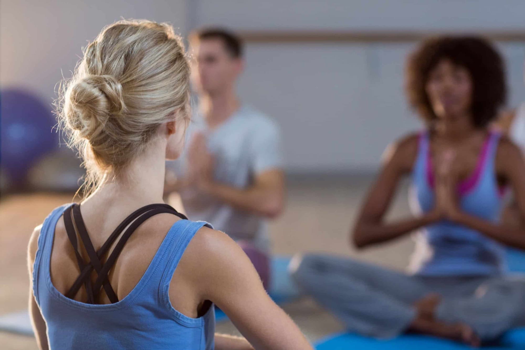 Yoga class in studio