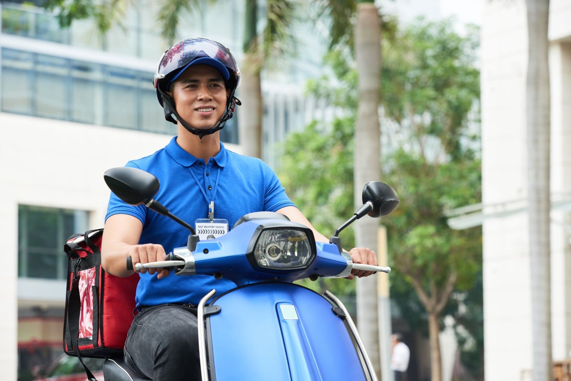 Courier owning their own motorbike for their job