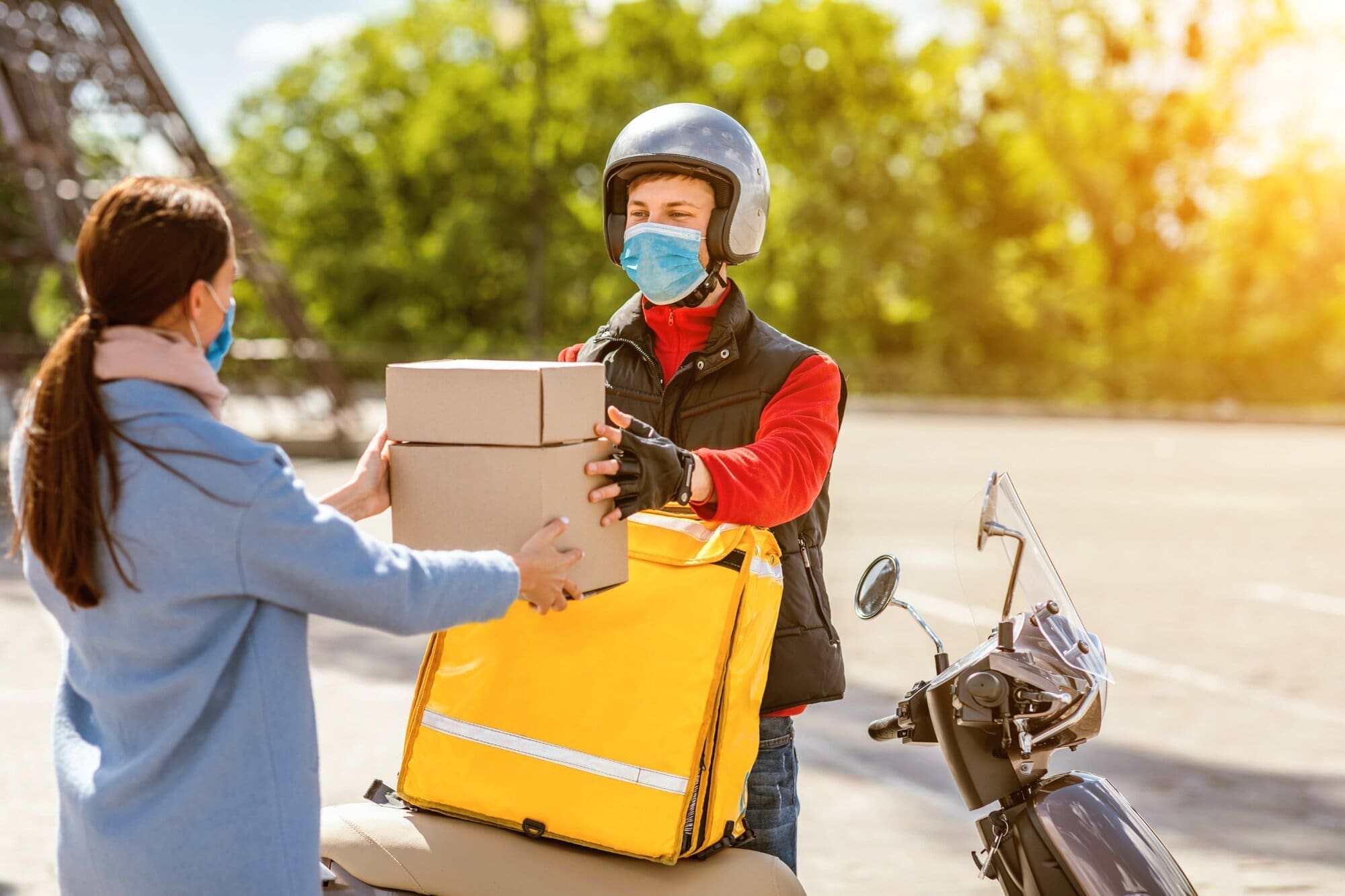 Courier working long shift