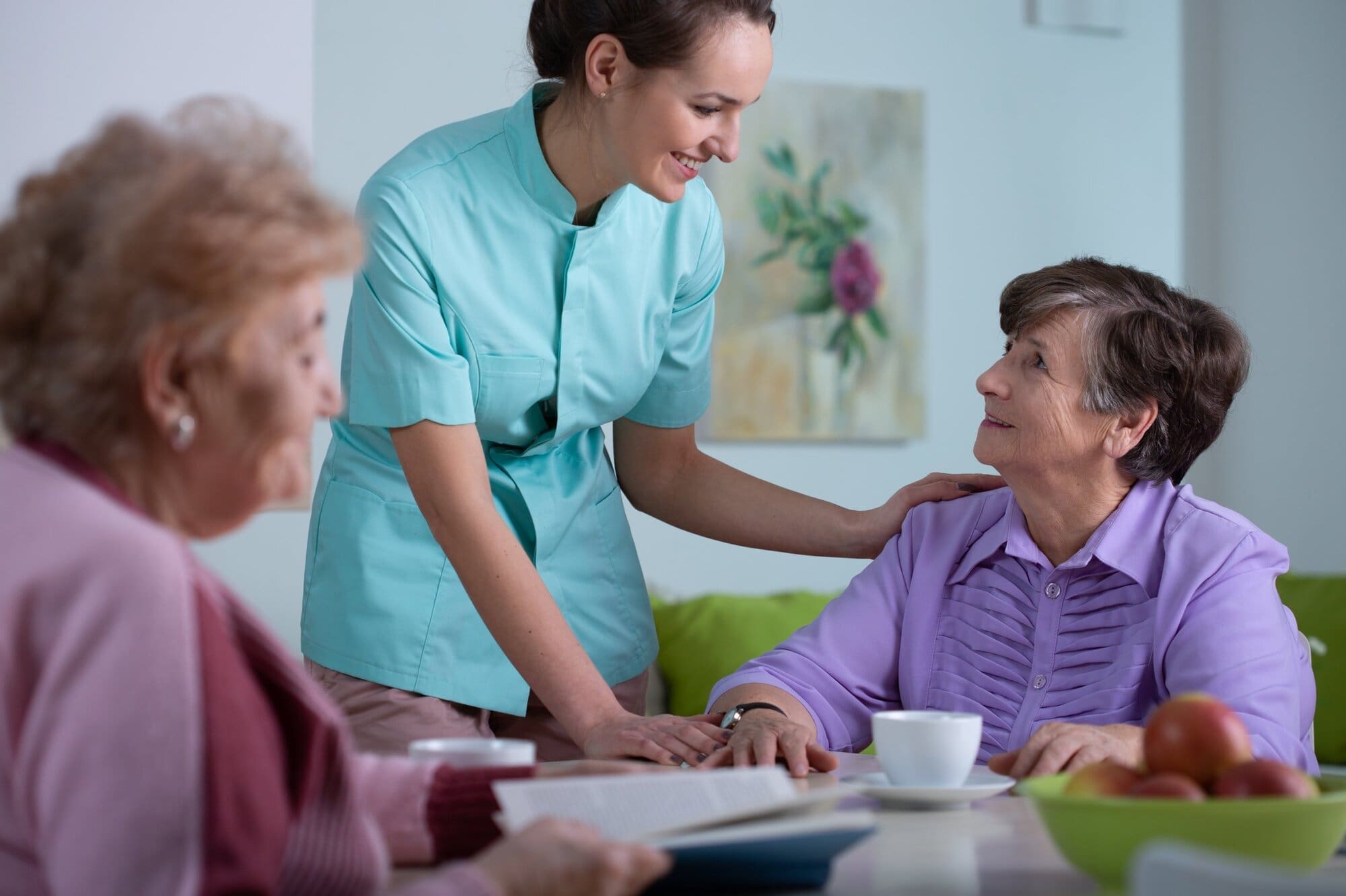Residential care worker learning on the job