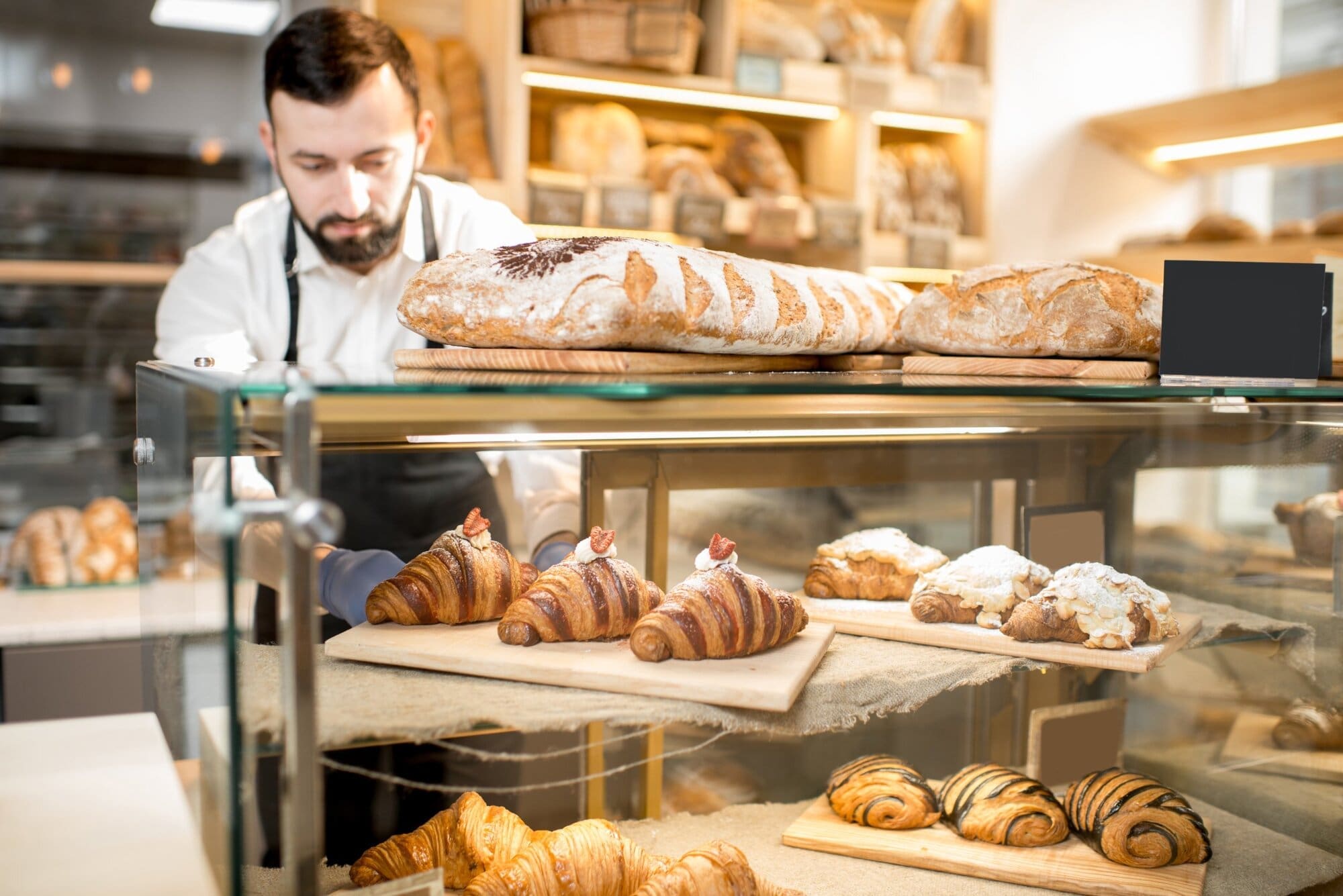 Working in a bakery early morning