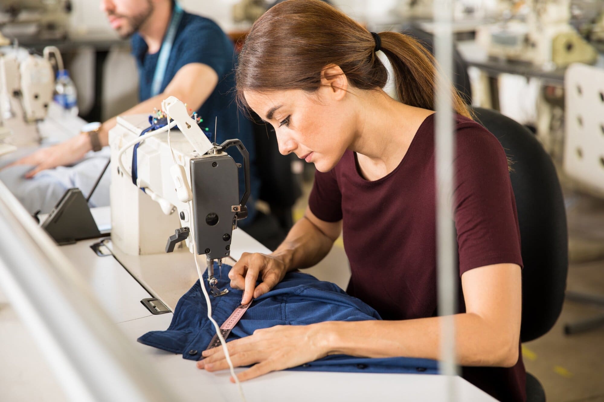 Fashion designer working in clothing manufacturer
