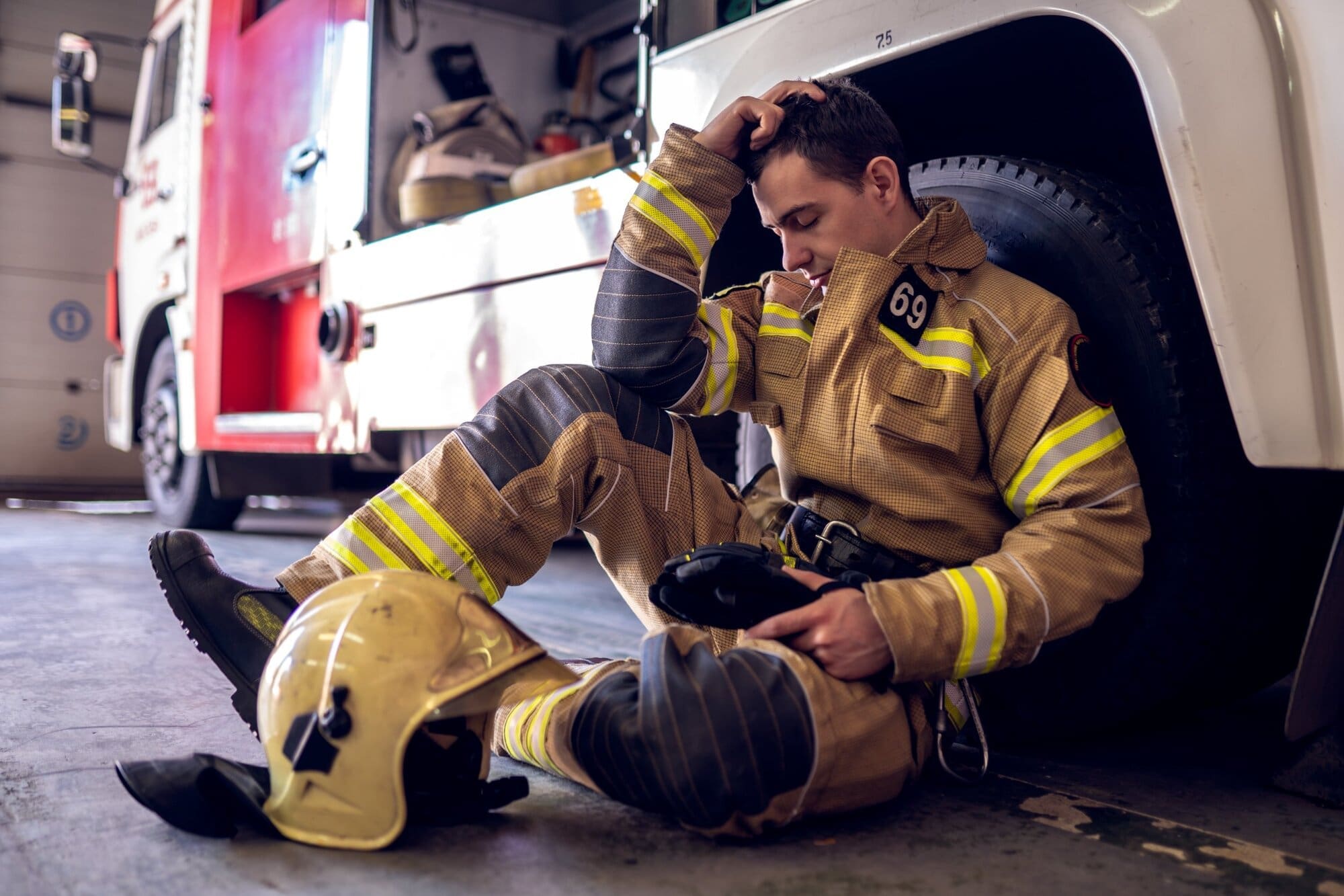 Fireman working long shift