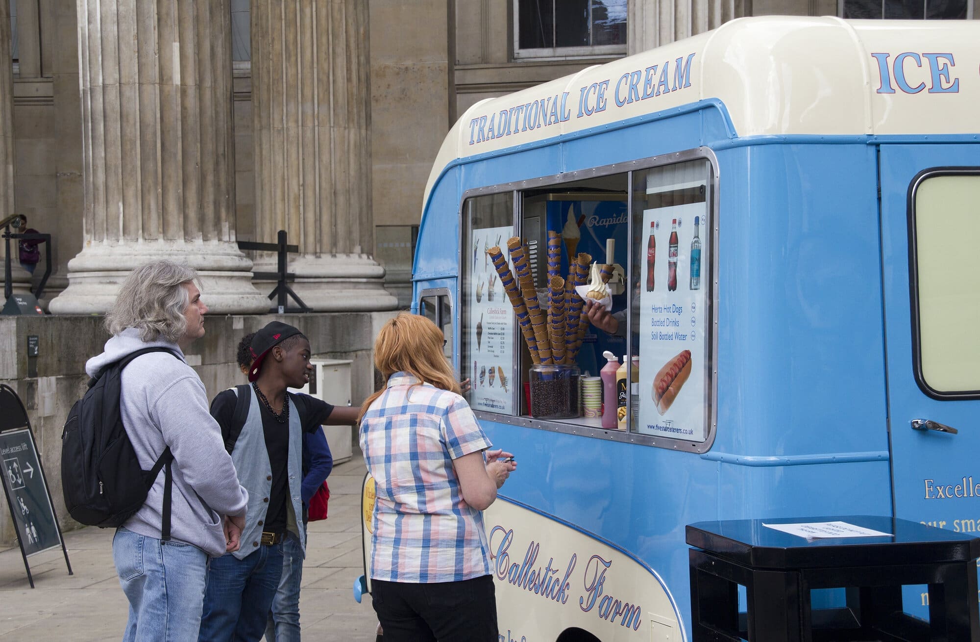 Ice cream van selling vanilla ice cream