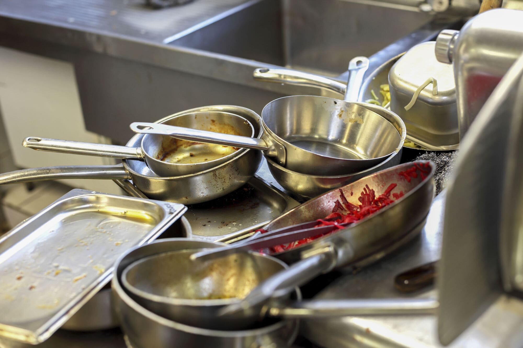 Pans used in manufacturing setting