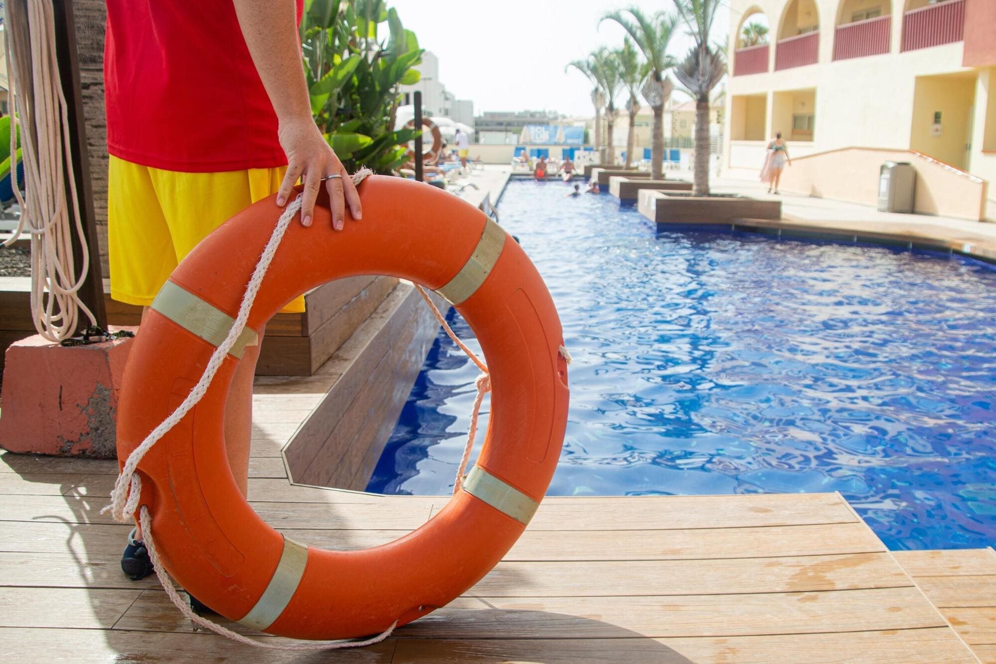 Lifeguard working at hotel
