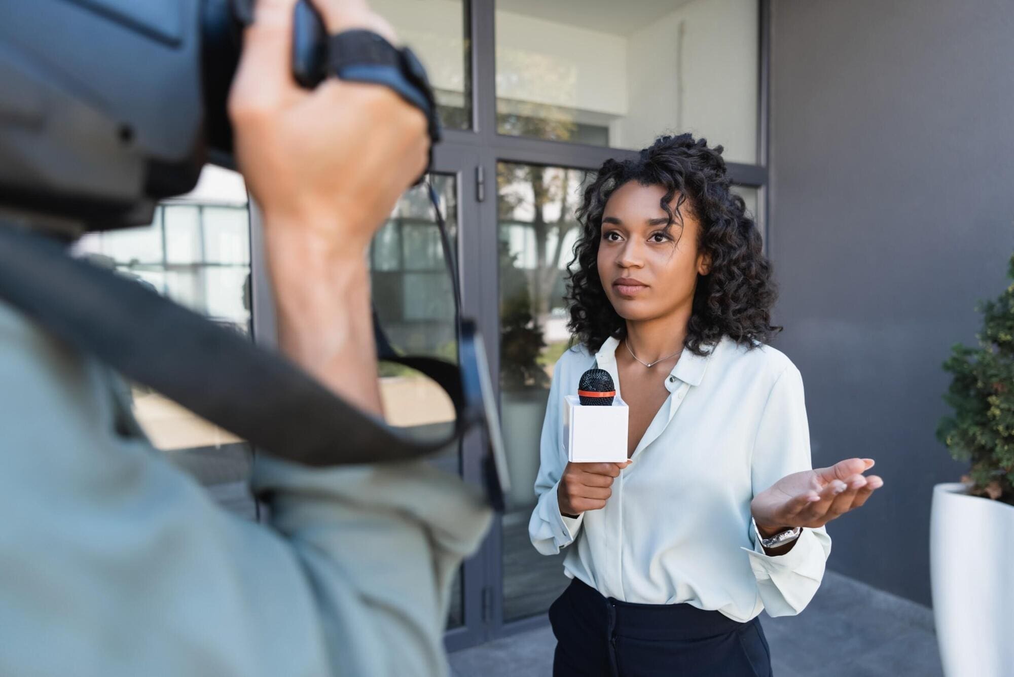 News presenter on television