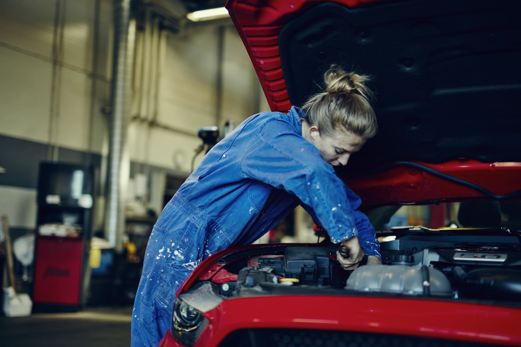 Mechanic working late hours