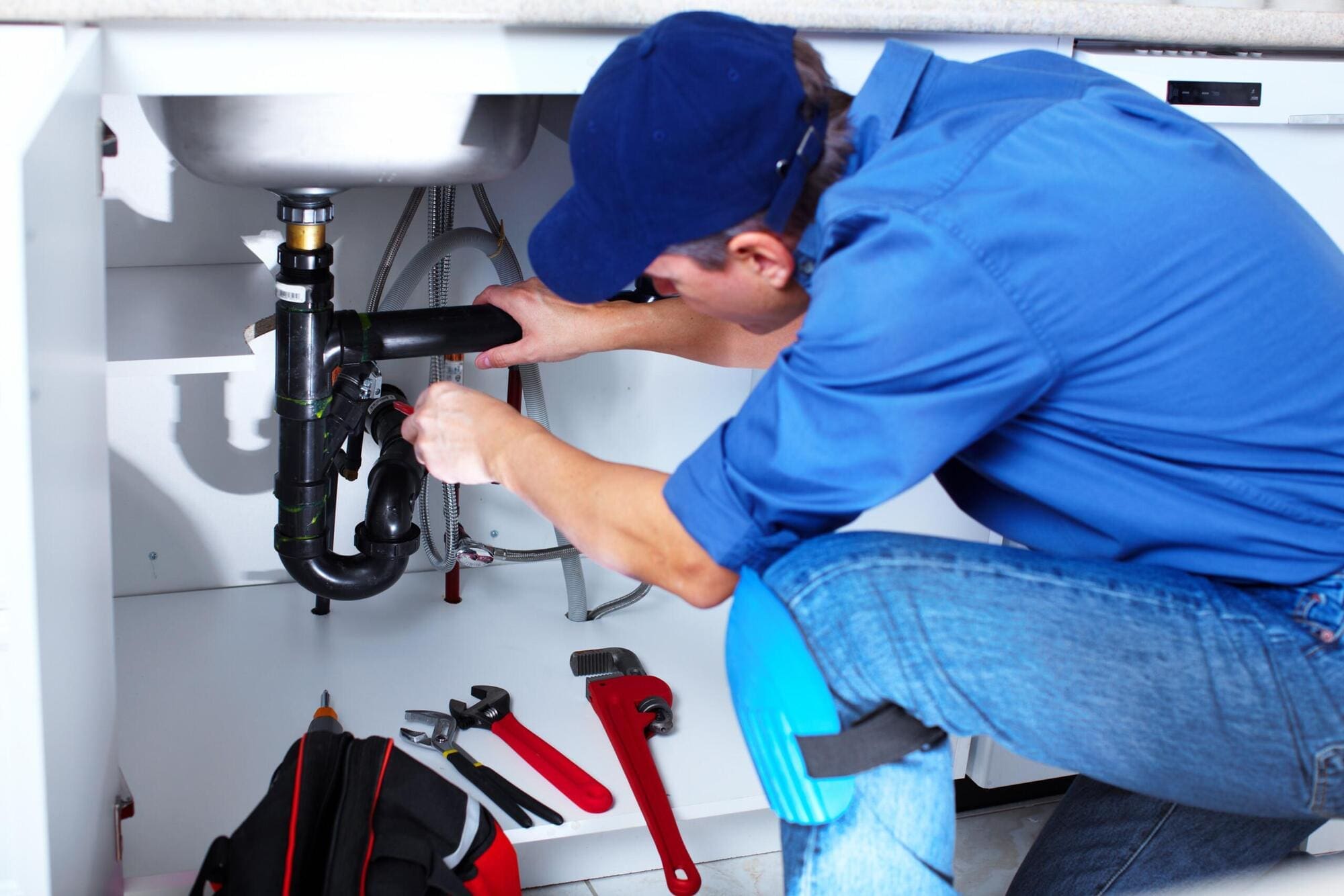 Plumber working after doing training course