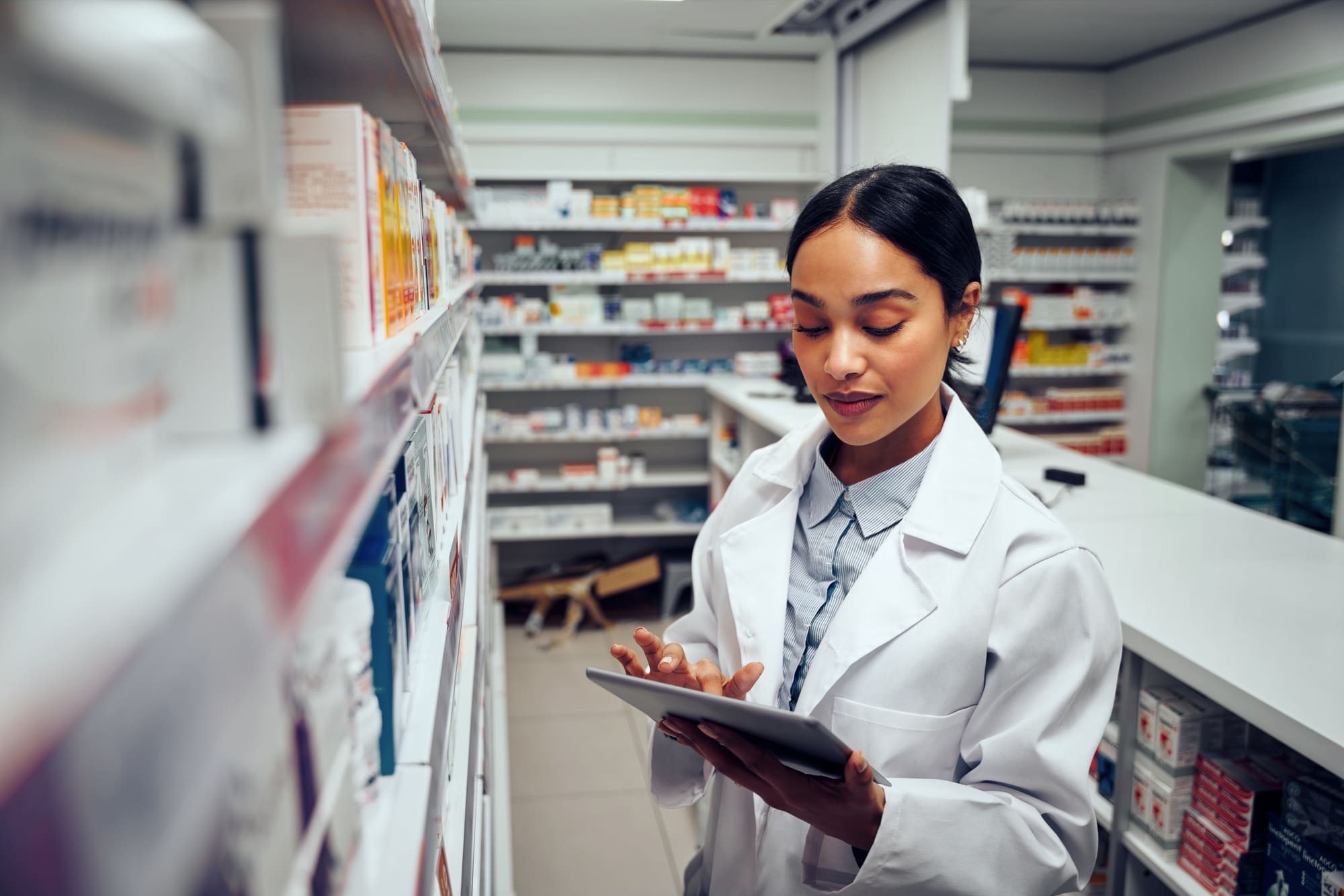 Pharmacist working evening
