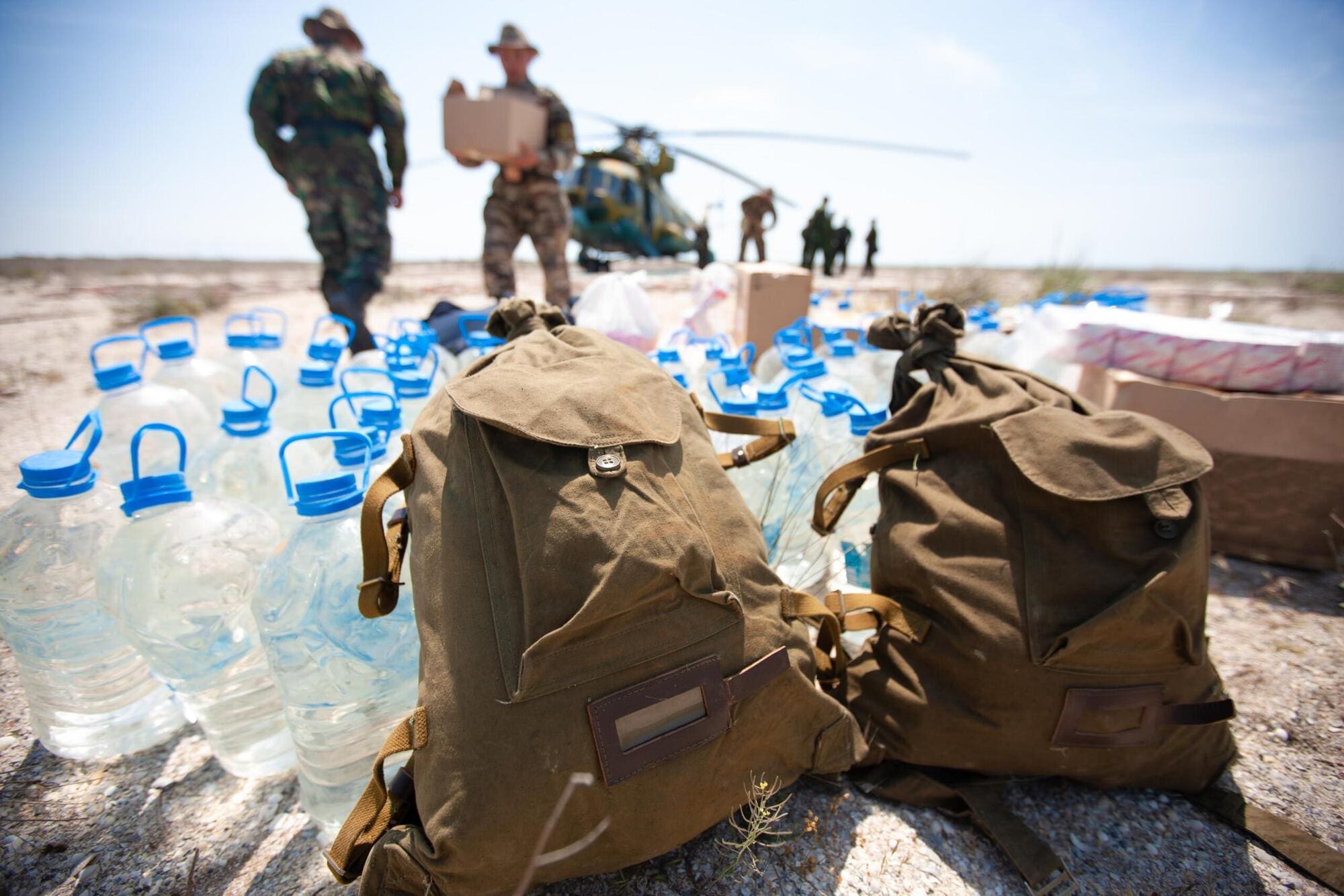 Aid workers working in armed forces