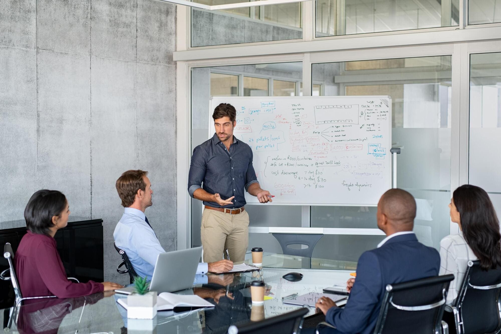 Operations managers taking training courses