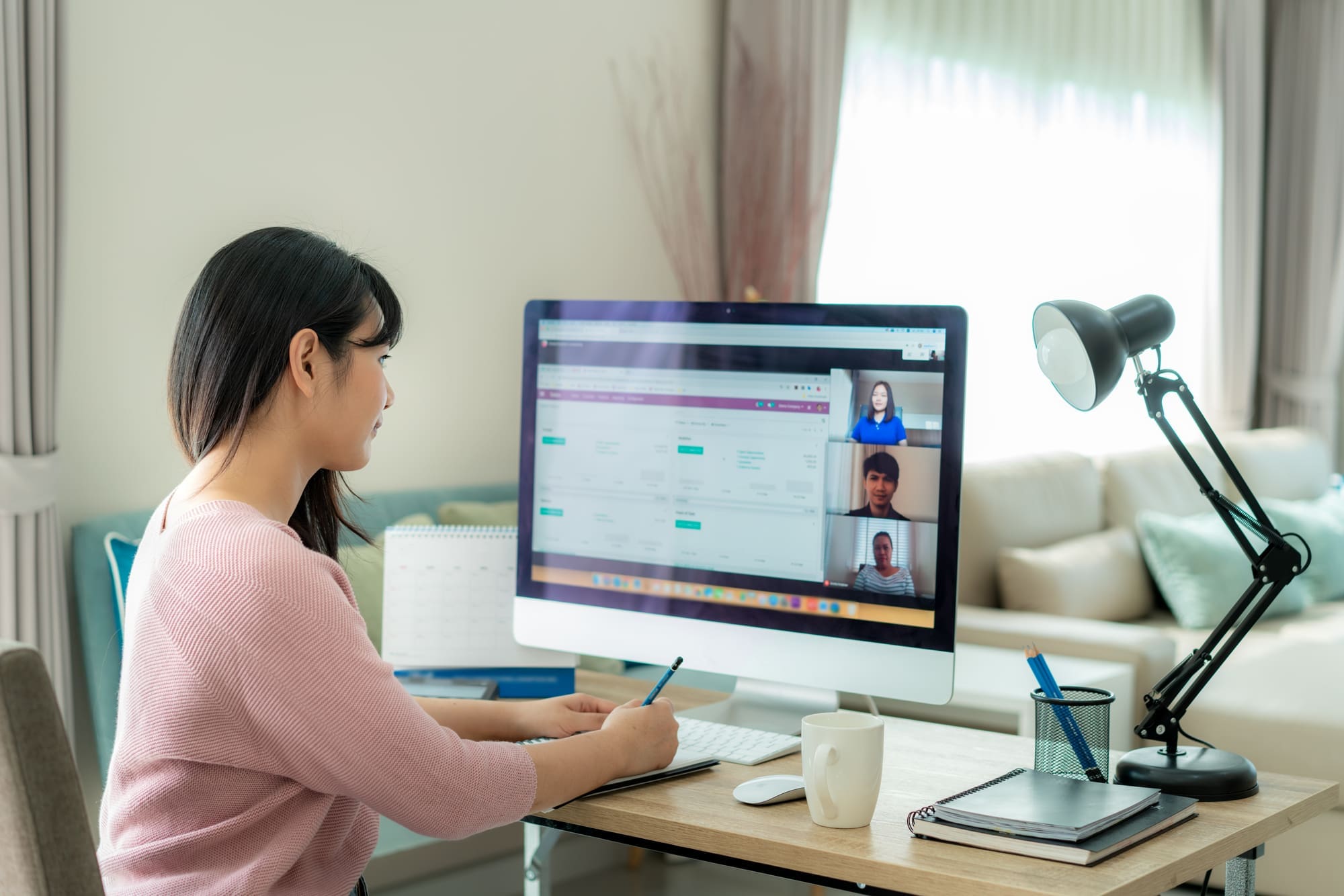 Account manager working remotely