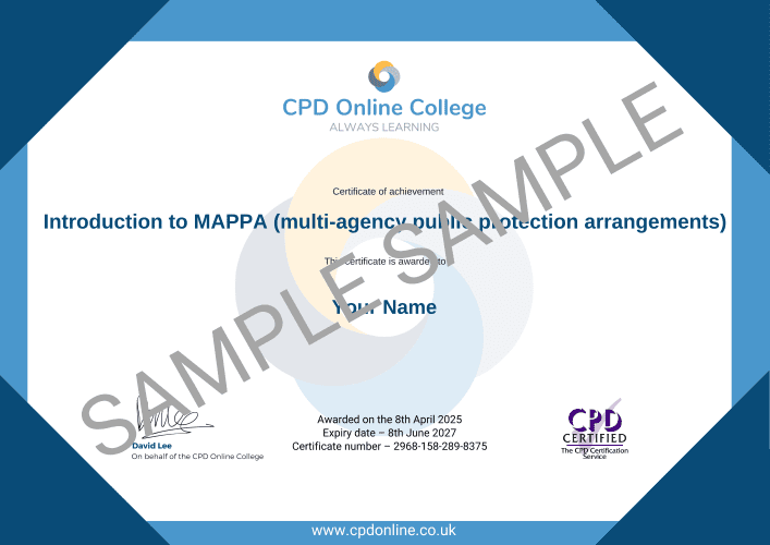 Introduction to MAPPA (multi-agency public protection arrangements) Certificate