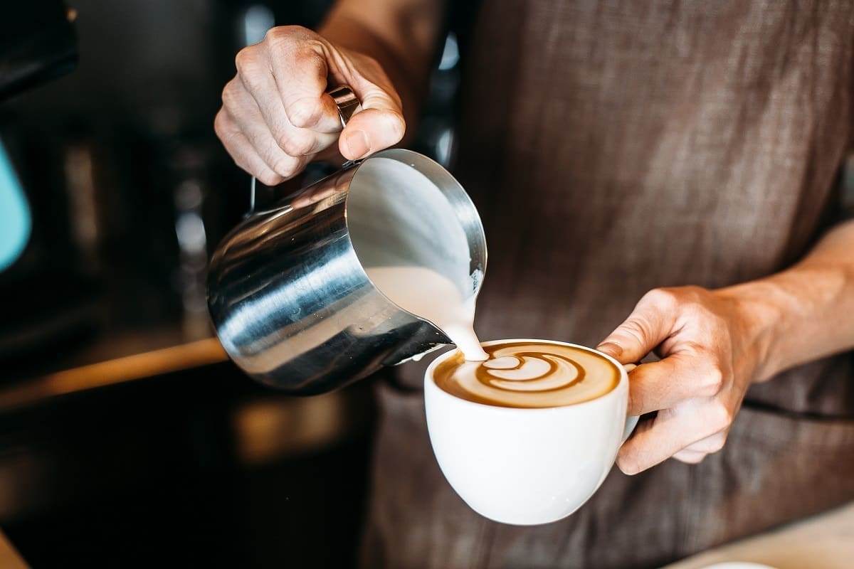Barista specialising in latte art
