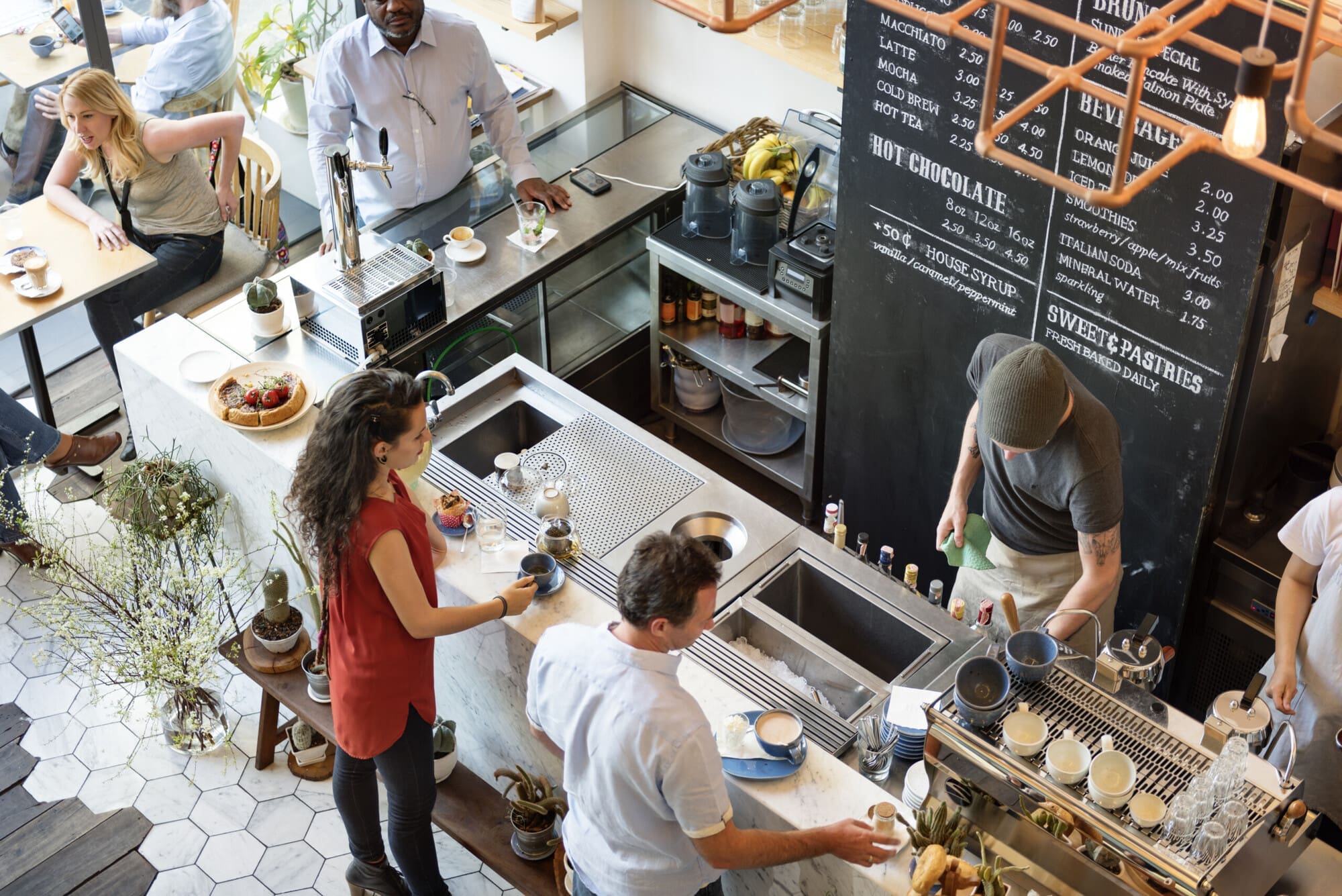 Customers at a Café Business