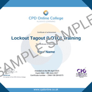Lockout Tagout (LOTO) Training Certificate