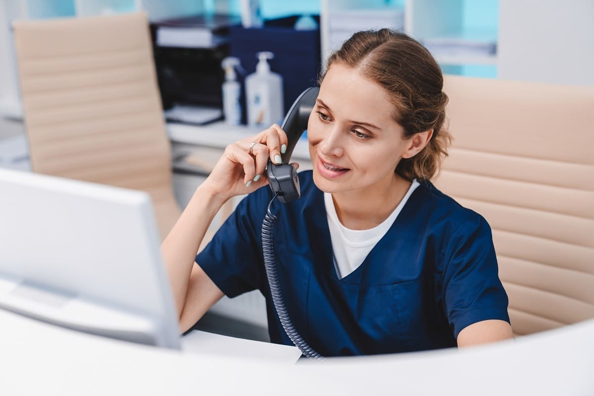 Call centre advisor working in the healthcare industry